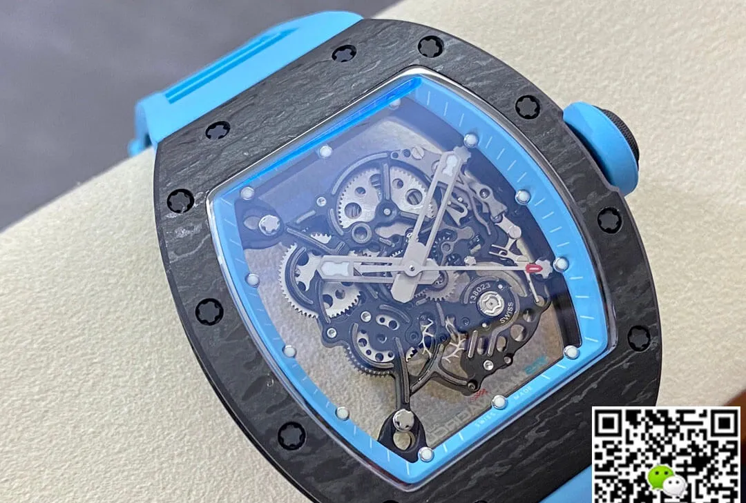 Richard Mille RM-055 BBR Factory 1:1 Best Edition Replica Watch Blue Rubber Strap