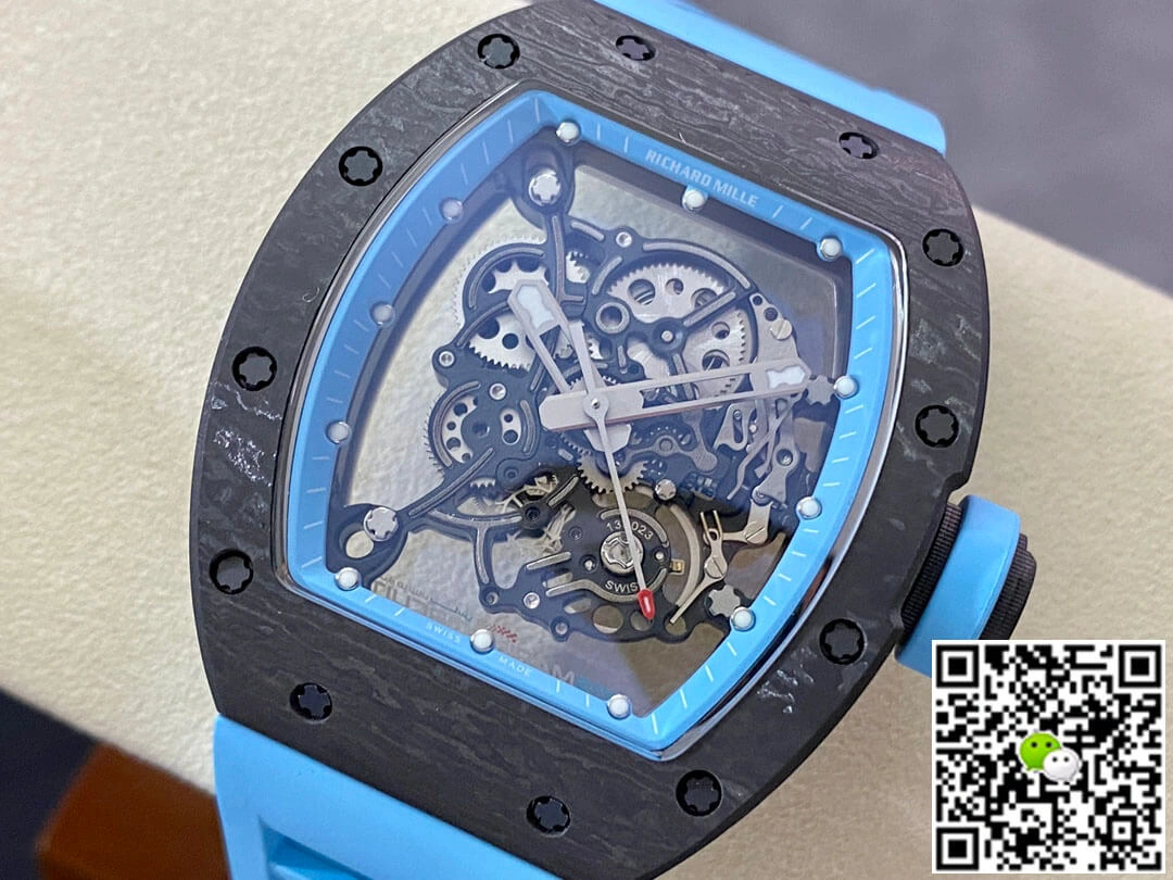 Richard Mille RM-055 BBR Factory 1:1 Best Edition Replica Watch Blue Rubber Strap