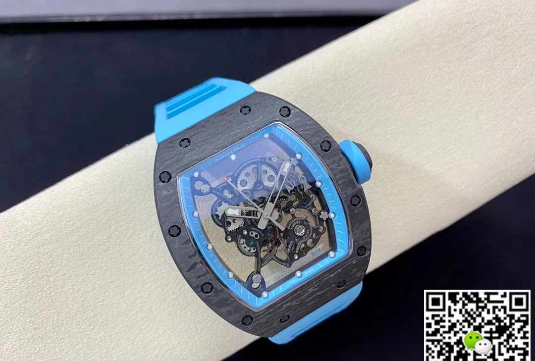 Richard Mille RM-055 BBR Factory 1:1 Best Edition Replica Watch Blue Rubber Strap