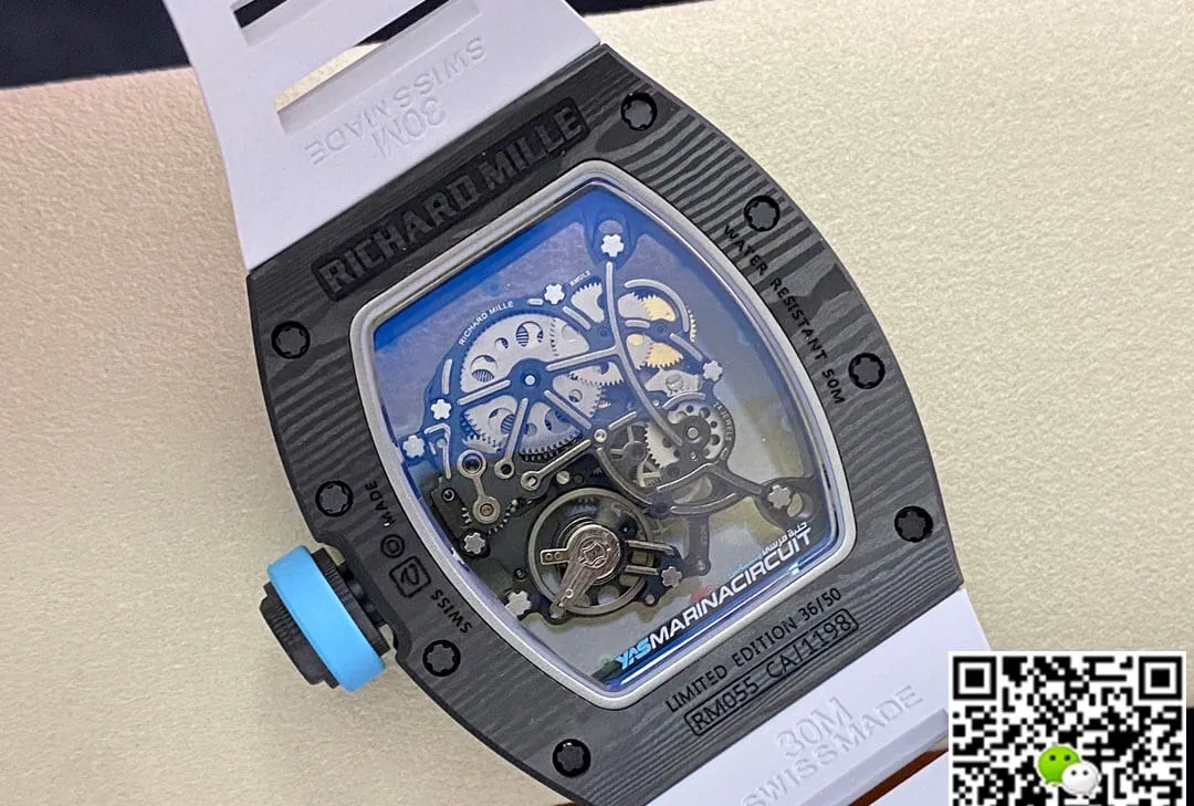 Richard Mille RM-055 BBR Factory 1:1 Best Edition Replica Watch Carbon Fiber Case