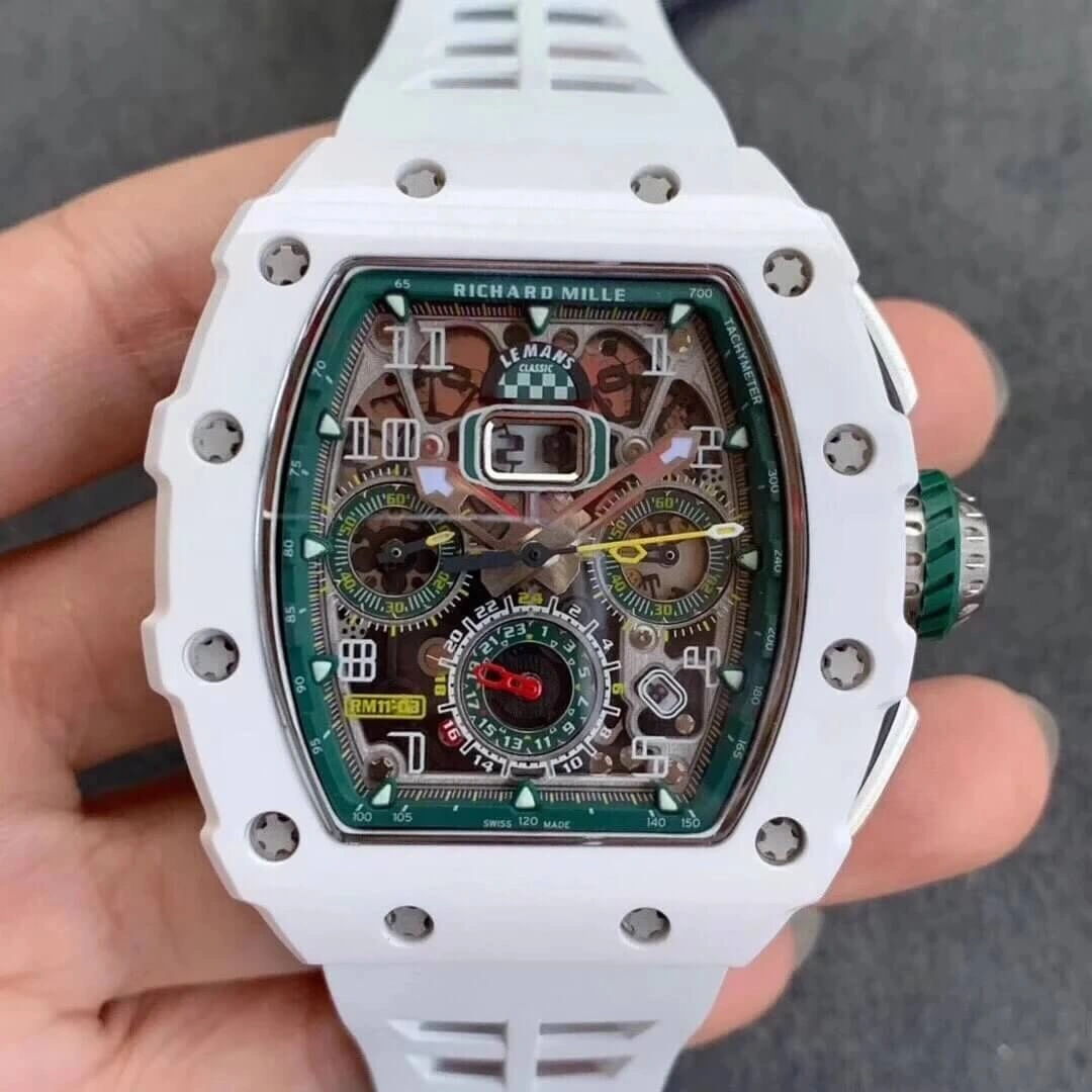 Richard Mille RM011-03 KV Factory 1:1 Best Edition Replica Watch White Strap
