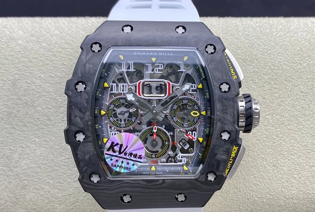 Richard Mille RM011-03 KV Factory 1:1 Best Edition Replica Watch White Strap