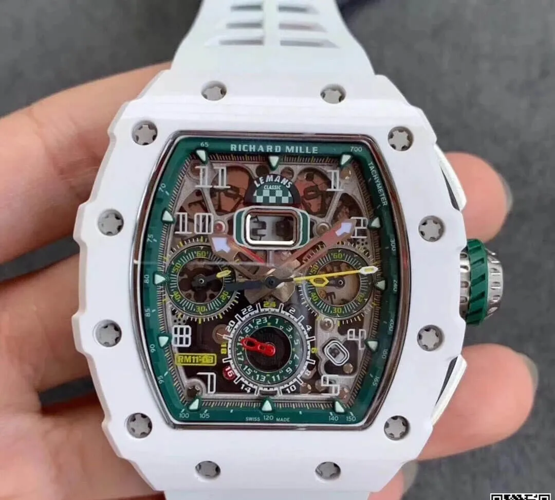 Richard Mille RM011-03 KV Factory 1:1 Best Edition Replica Watch White Strap
