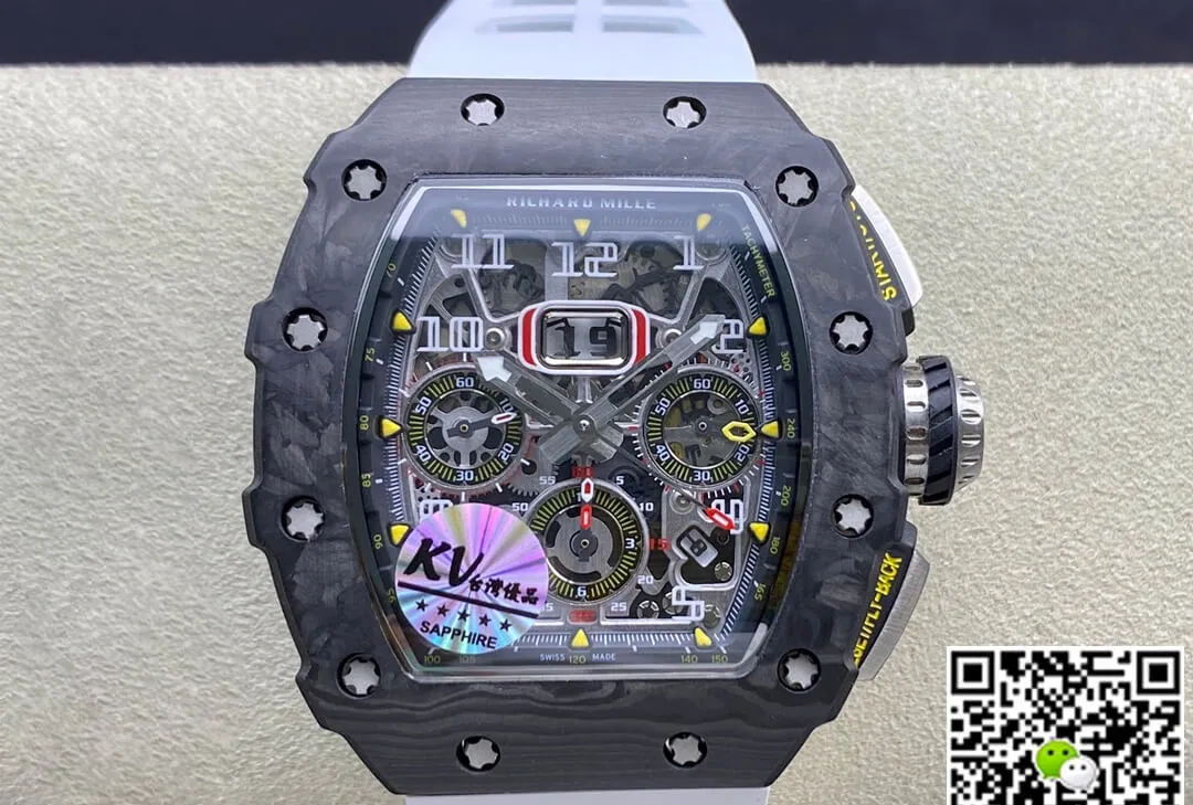 Richard Mille RM011-03 KV Factory 1:1 Best Edition Replica Watch White Strap