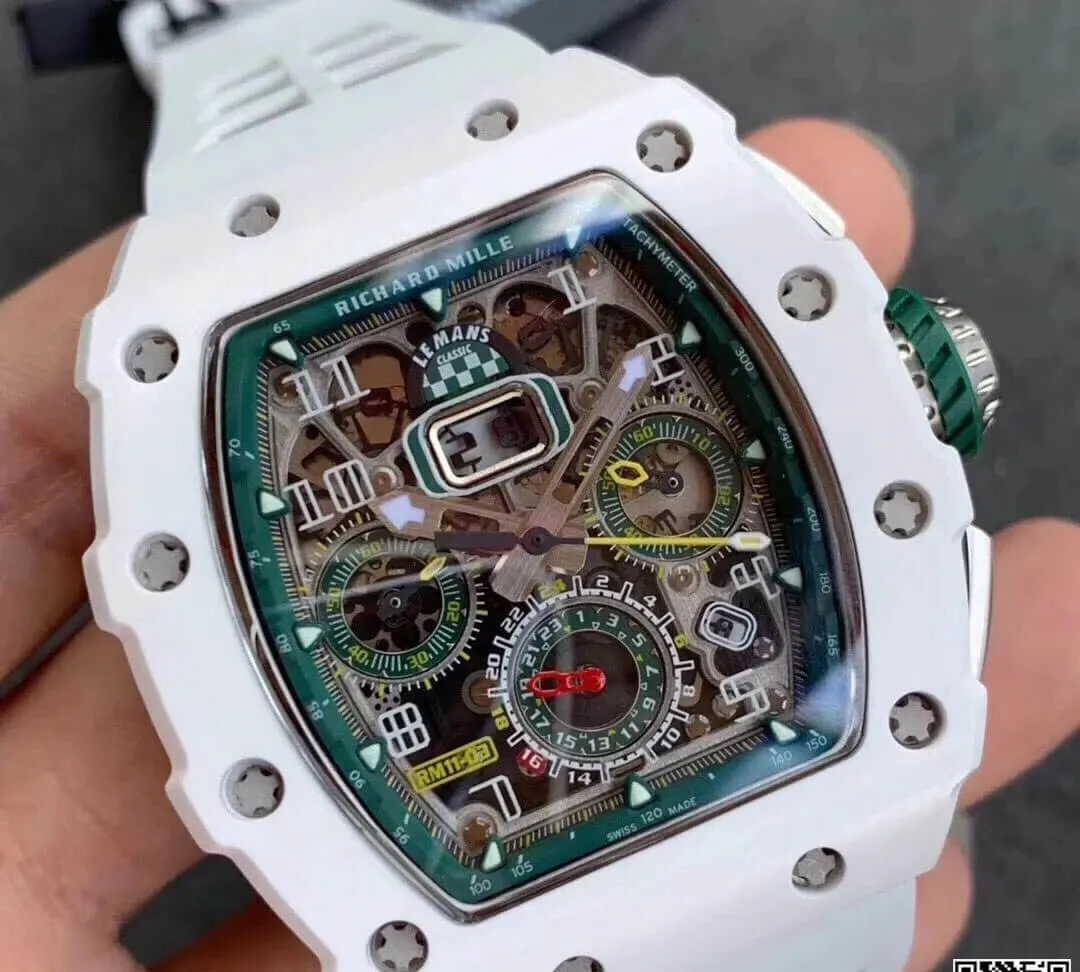Richard Mille RM011-03 KV Factory 1:1 Best Edition Replica Watch White Strap