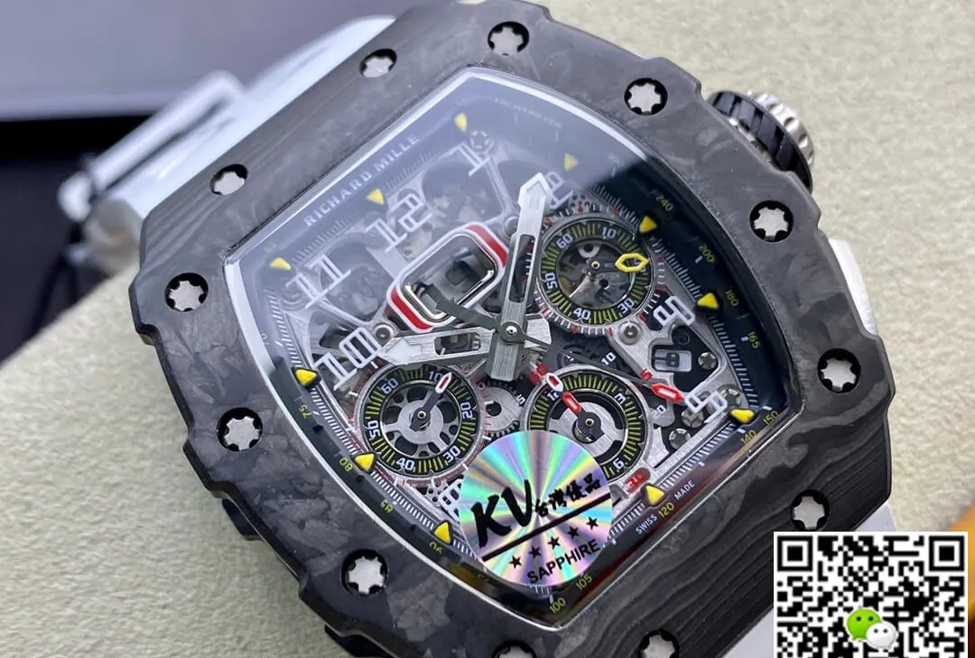 Richard Mille RM011-03 KV Factory 1:1 Best Edition Replica Watch White Strap