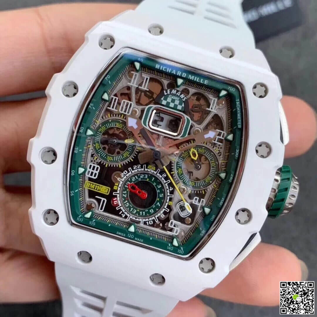 Richard Mille RM011-03 KV Factory 1:1 Best Edition Replica Watch White Strap