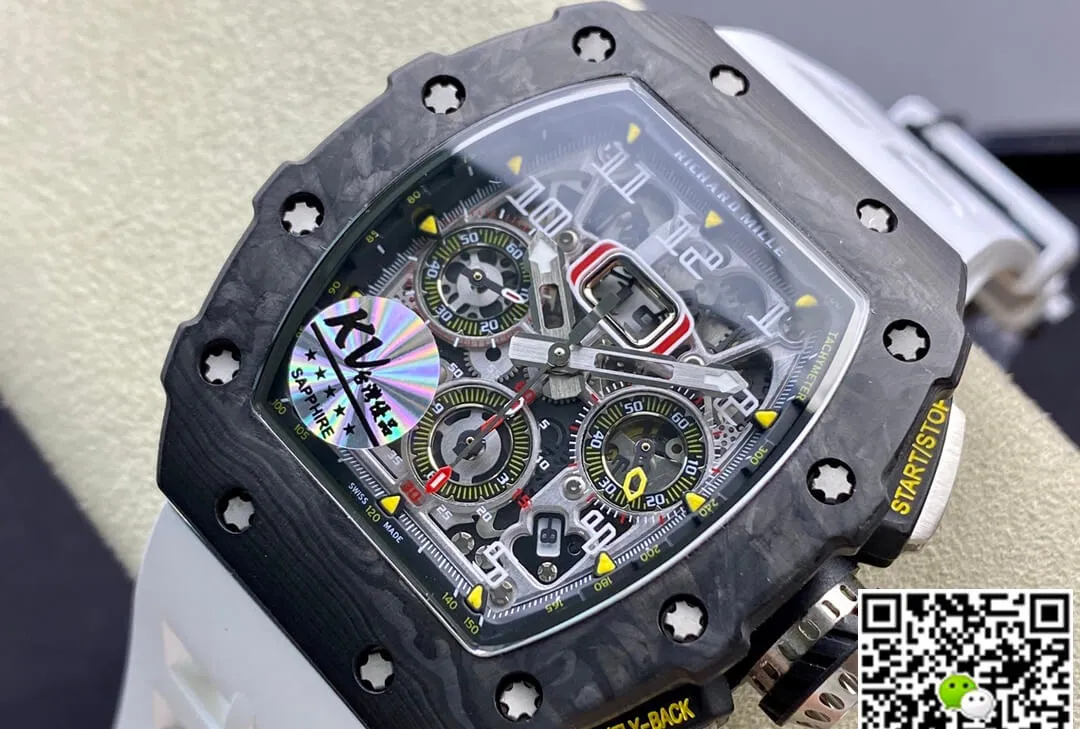 Richard Mille RM011-03 KV Factory 1:1 Best Edition Replica Watch White Strap