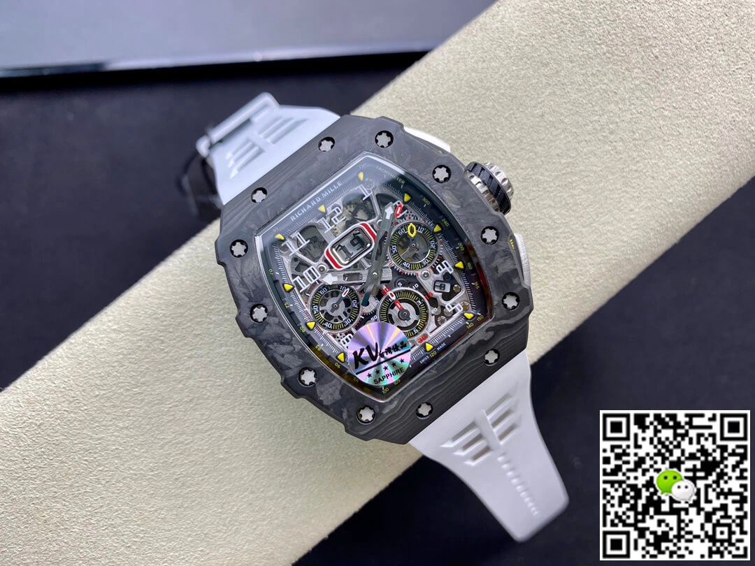 Richard Mille RM011-03 KV Factory 1:1 Best Edition Replica Watch White Strap