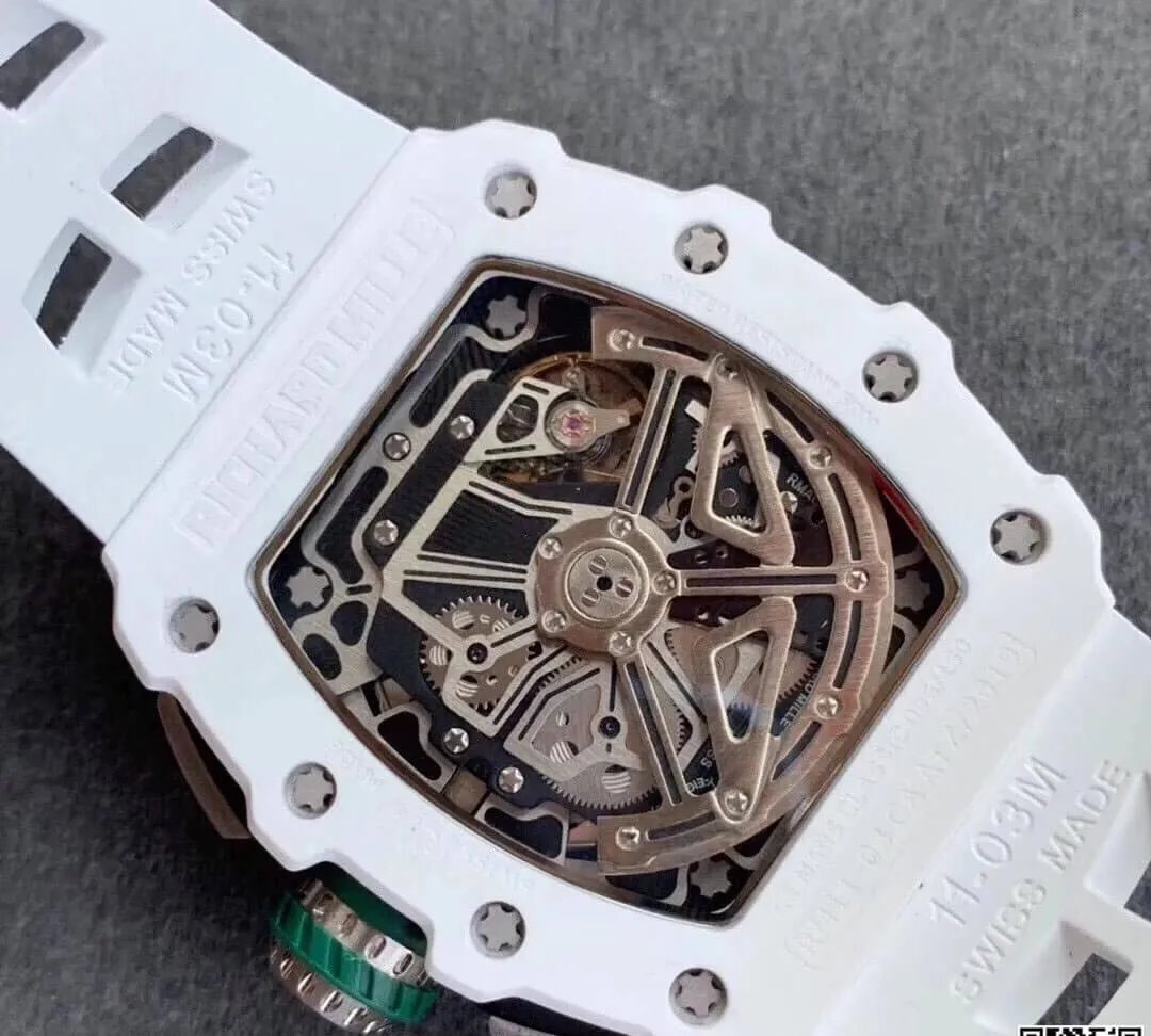 Richard Mille RM011-03 KV Factory 1:1 Best Edition Replica Watch White Strap
