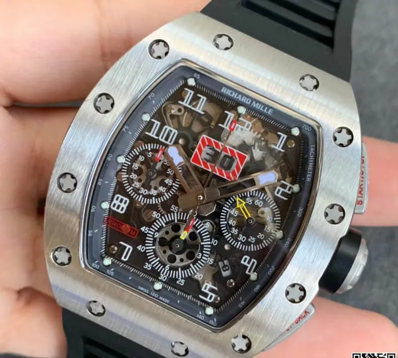 Richard Mille RM011 KV Factory 1:1 Best Edition Replica Watch Black Strap