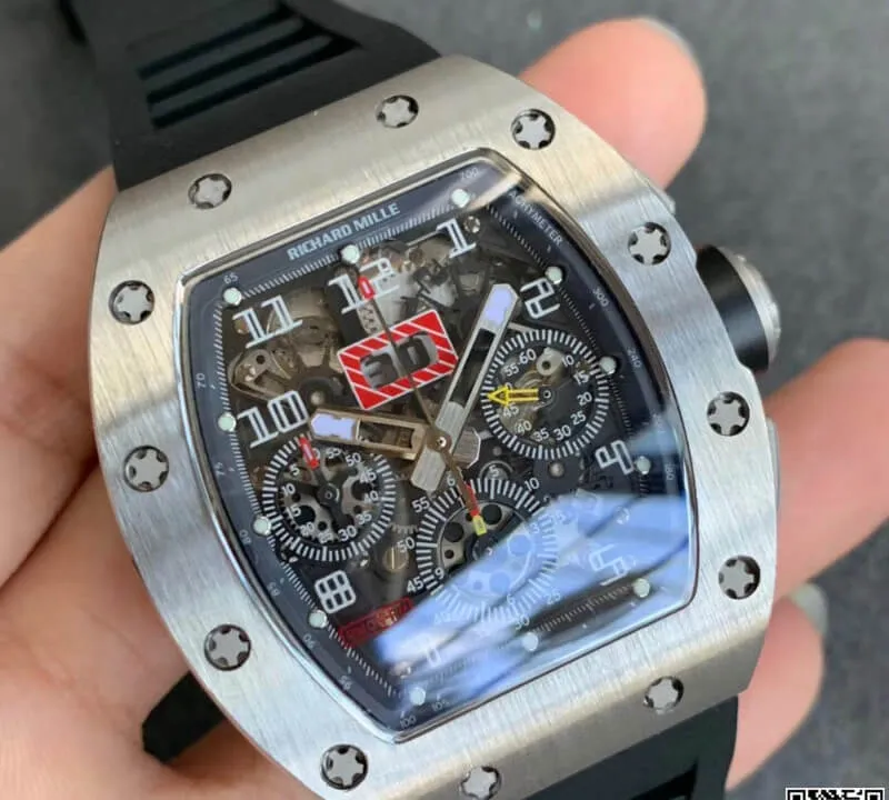 Richard Mille RM011 KV Factory 1:1 Best Edition Replica Watch Black Strap