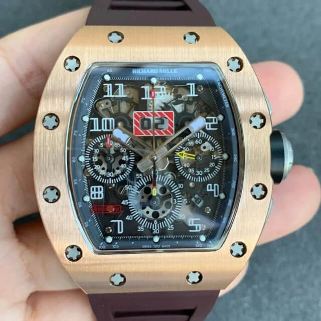 Richard Mille RM011 KV Factory 1:1 Best Edition Replica Watch Brown Strap