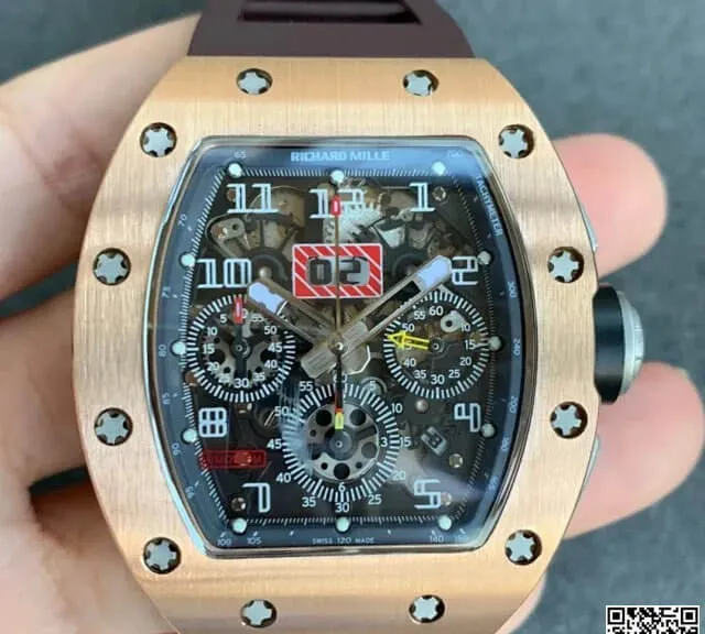 Richard Mille RM011 KV Factory 1:1 Best Edition Replica Watch Brown Strap