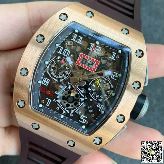 Richard Mille RM011 KV Factory 1:1 Best Edition Replica Watch Brown Strap