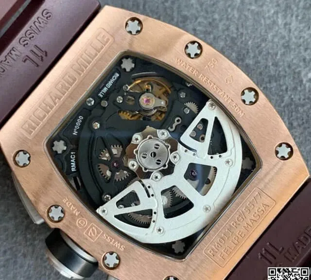 Richard Mille RM011 KV Factory 1:1 Best Edition Replica Watch Brown Strap
