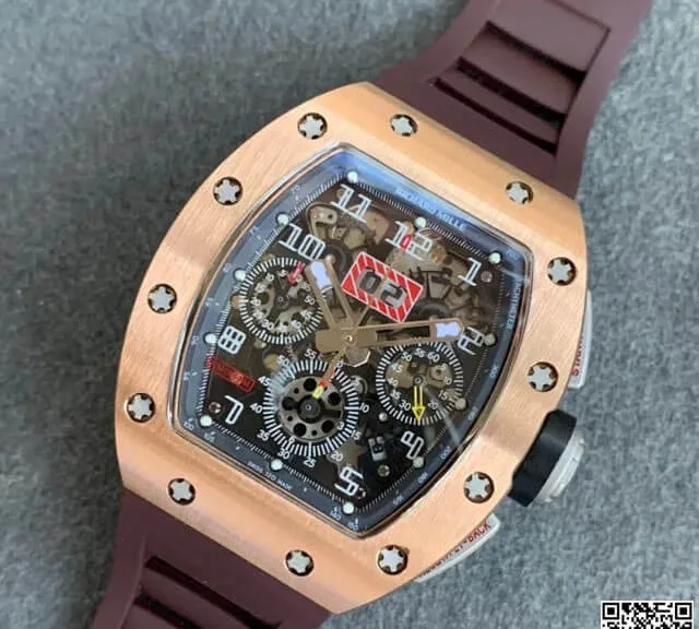 Richard Mille RM011 KV Factory 1:1 Best Edition Replica Watch Brown Strap