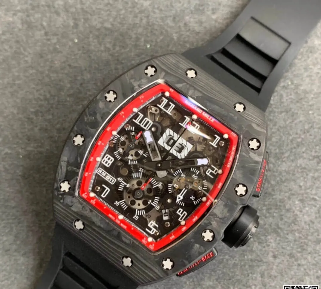 Richard Mille RM011 KV Factory 1:1 Best Edition Replica Watch Carbon Fiber Case
