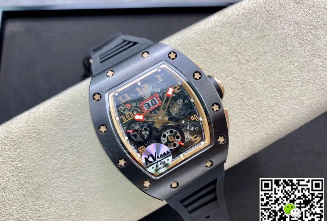 Richard Mille RM011 KV Factory 1:1 Best Edition Replica Watch Ceramic Black Case