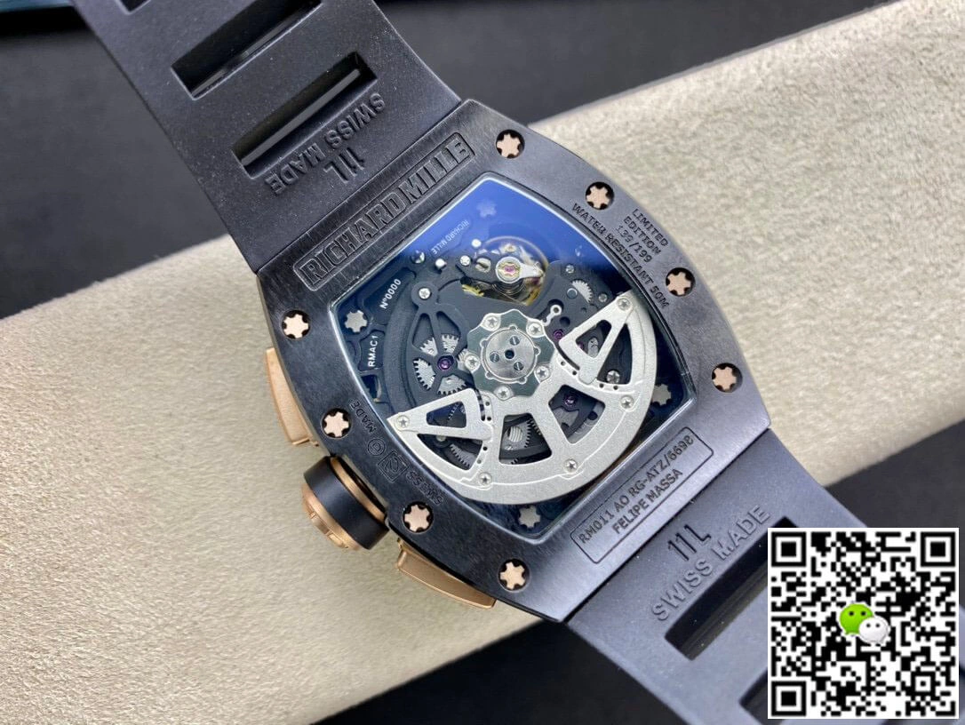 Richard Mille RM011 KV Factory 1:1 Best Edition Replica Watch Ceramic Black Case