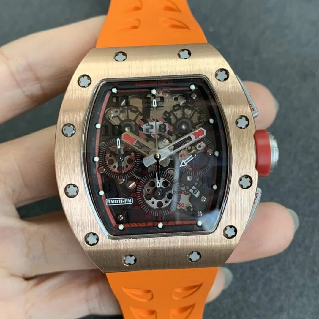Richard Mille RM011 KV Factory 1:1 Best Edition Replica Watch Orange Strap