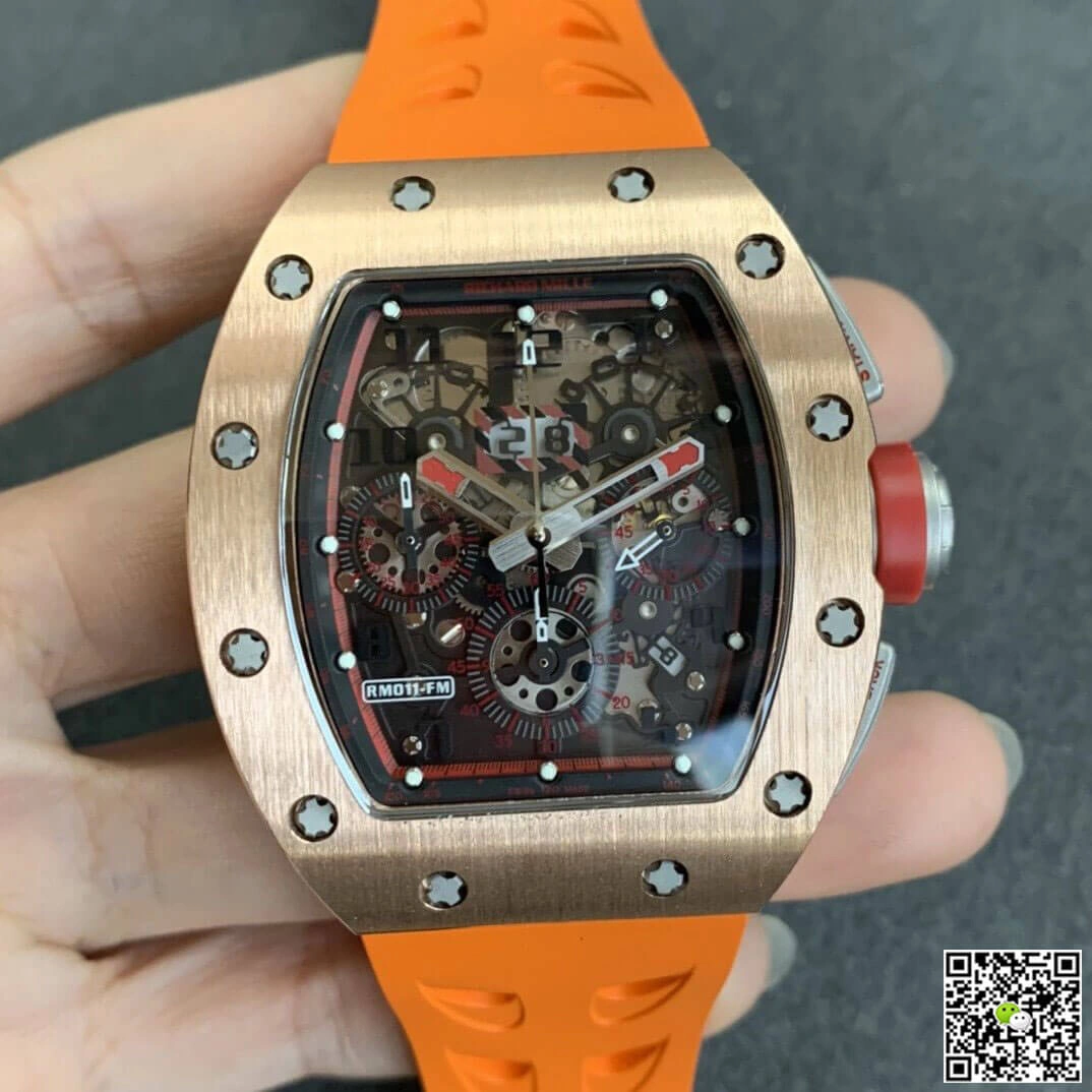Richard Mille RM011 KV Factory 1:1 Best Edition Replica Watch Orange Strap