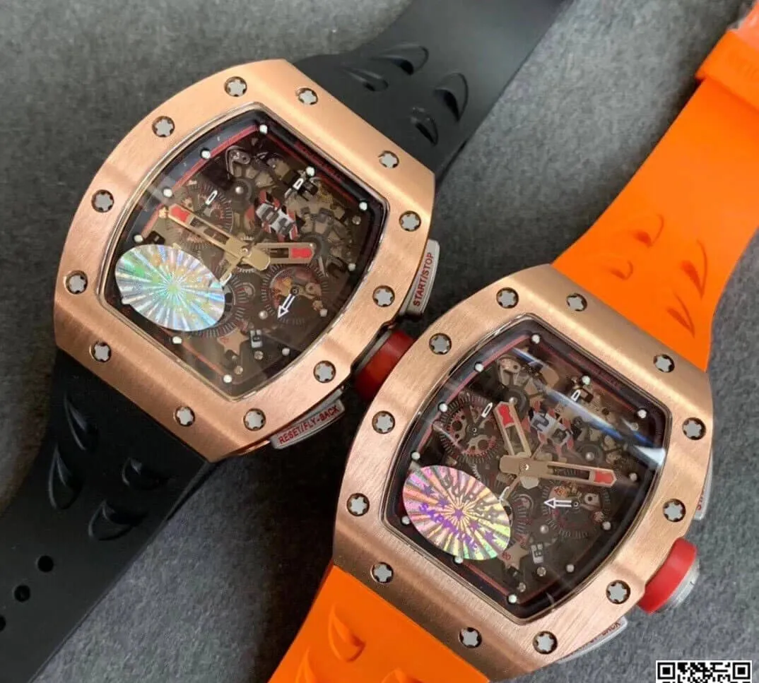 Richard Mille RM011 KV Factory 1:1 Best Edition Replica Watch Orange Strap