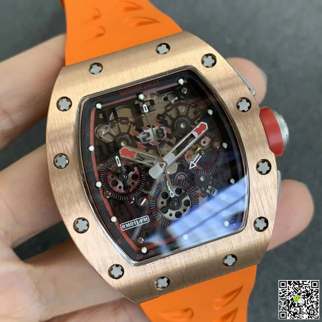 Richard Mille RM011 KV Factory 1:1 Best Edition Replica Watch Orange Strap