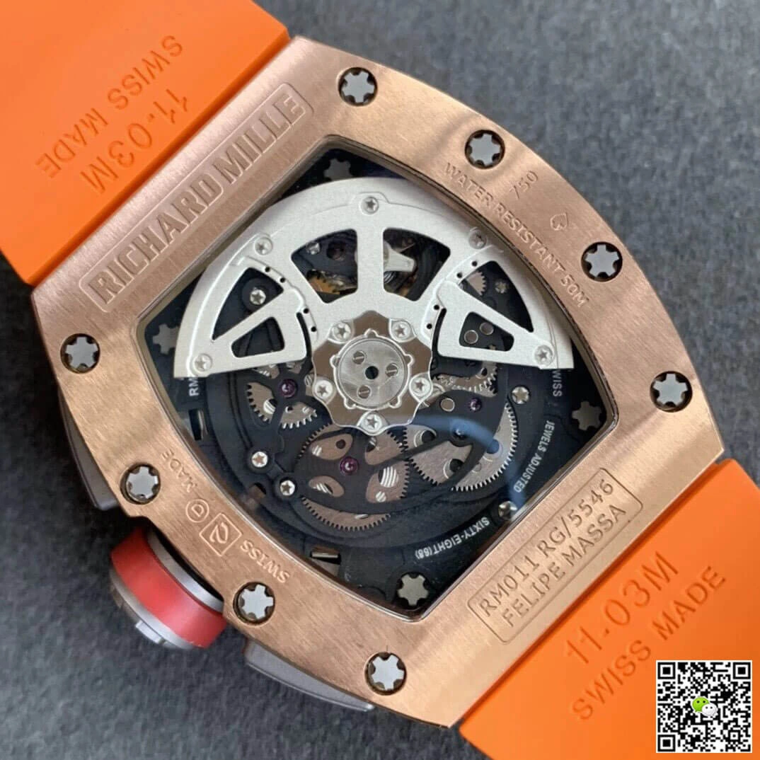 Richard Mille RM011 KV Factory 1:1 Best Edition Replica Watch Orange Strap