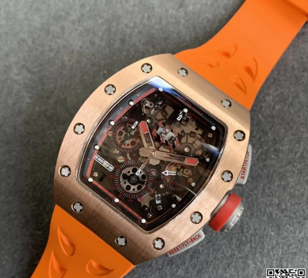 Richard Mille RM011 KV Factory 1:1 Best Edition Replica Watch Orange Strap