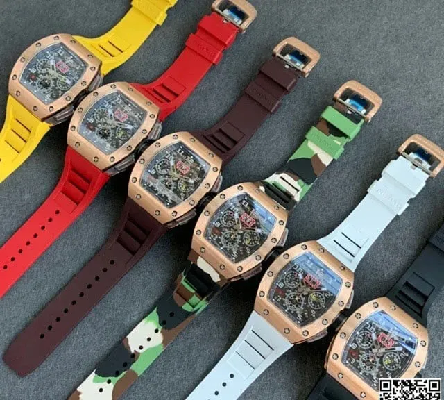 Richard Mille RM011 KV Factory 1:1 Best Edition Replica Watch Red Strap