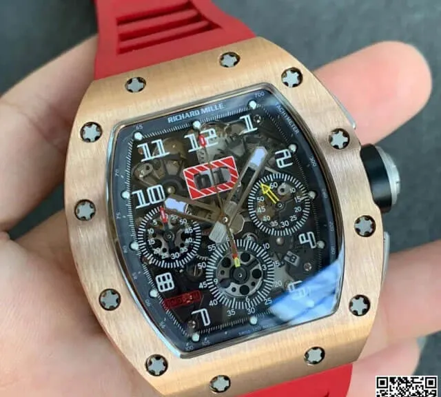 Richard Mille RM011 KV Factory 1:1 Best Edition Replica Watch Red Strap