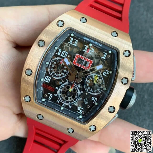 Richard Mille RM011 KV Factory 1:1 Best Edition Replica Watch Red Strap