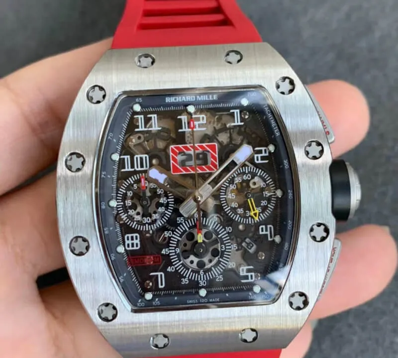 Richard Mille RM011 KV Factory 1:1 Best Edition Replica Watch Rubber Strap