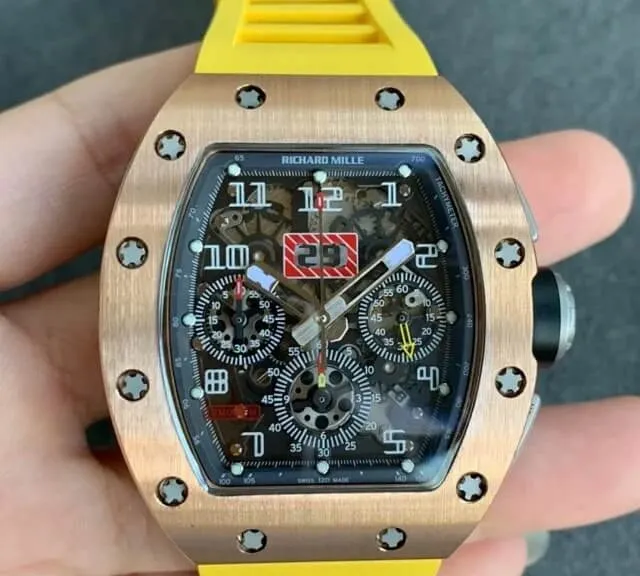 Richard Mille RM011 KV Factory 1:1 Best Edition Replica Watch Rubber Strap