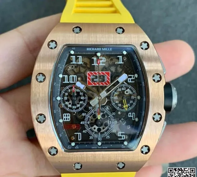 Richard Mille RM011 KV Factory 1:1 Best Edition Replica Watch Rubber Strap