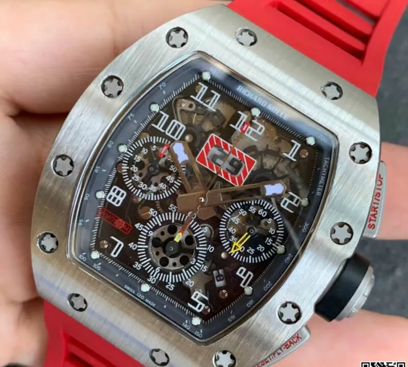 Richard Mille RM011 KV Factory 1:1 Best Edition Replica Watch Rubber Strap