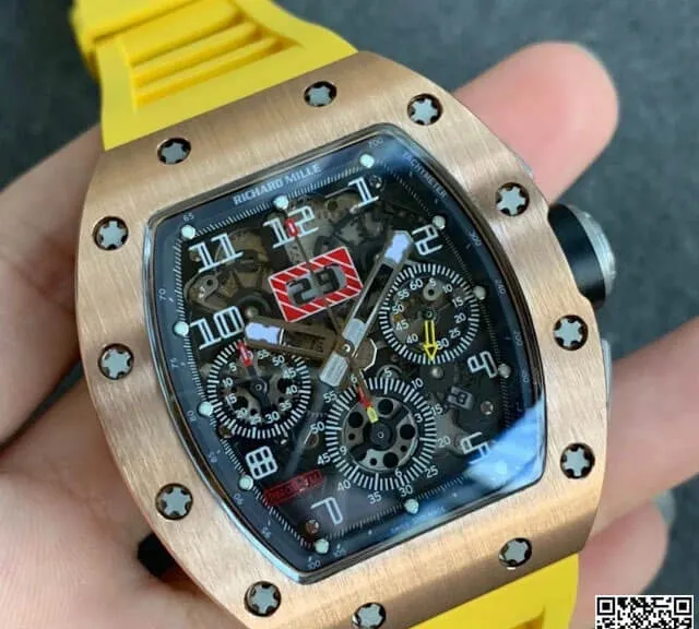 Richard Mille RM011 KV Factory 1:1 Best Edition Replica Watch Rubber Strap