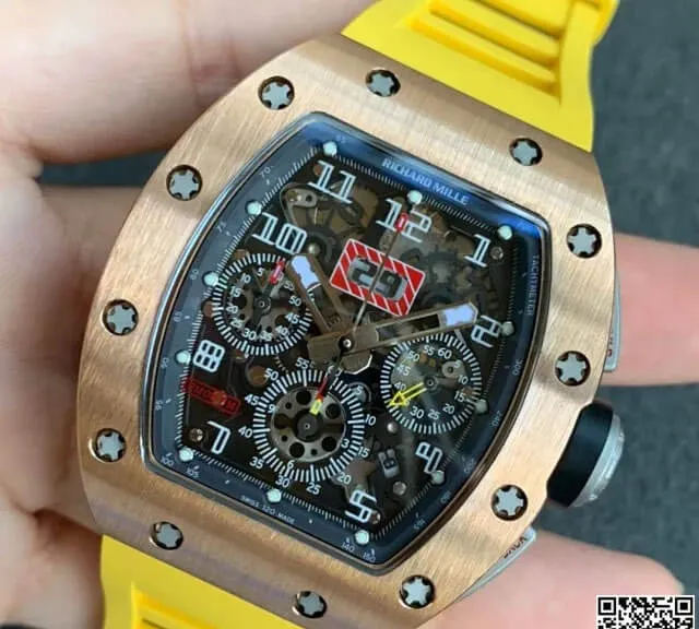 Richard Mille RM011 KV Factory 1:1 Best Edition Replica Watch Rubber Strap