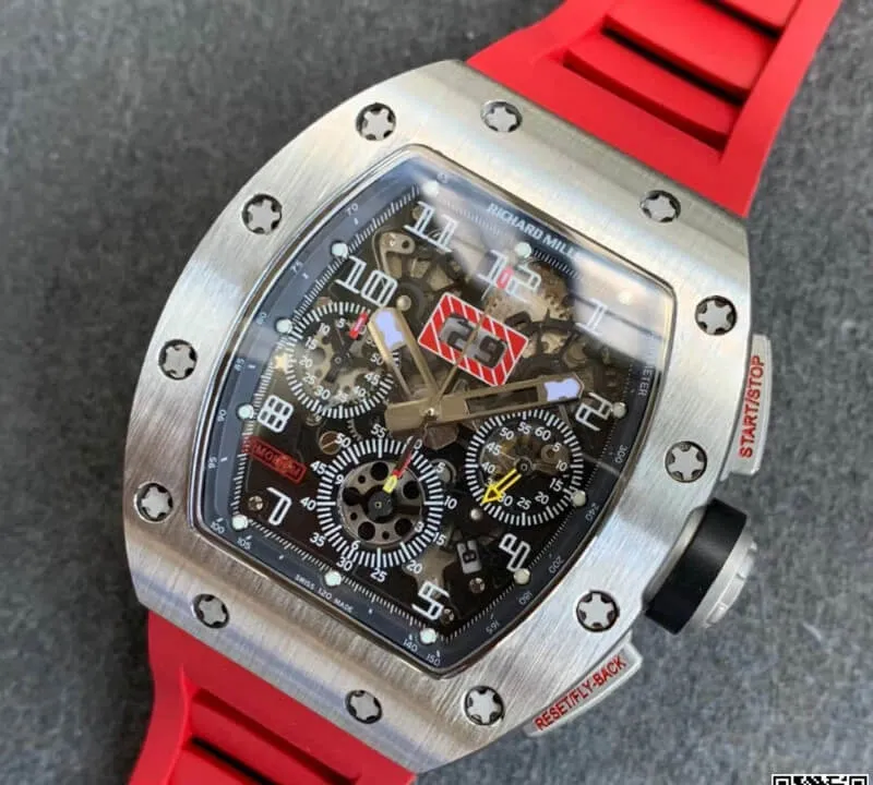 Richard Mille RM011 KV Factory 1:1 Best Edition Replica Watch Rubber Strap
