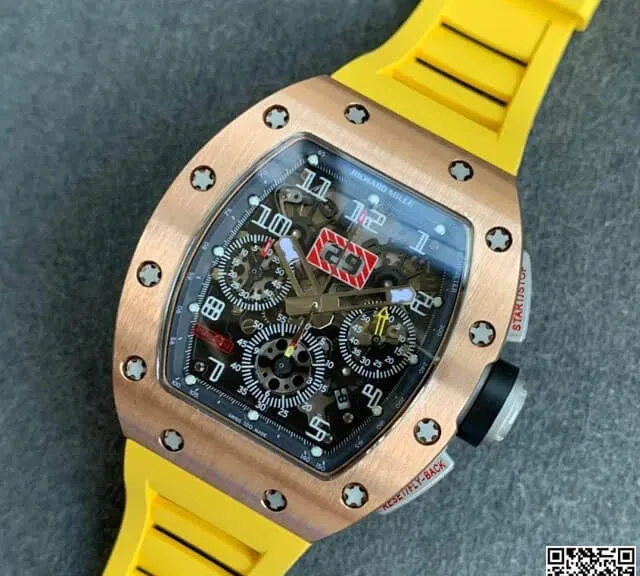 Richard Mille RM011 KV Factory 1:1 Best Edition Replica Watch Rubber Strap