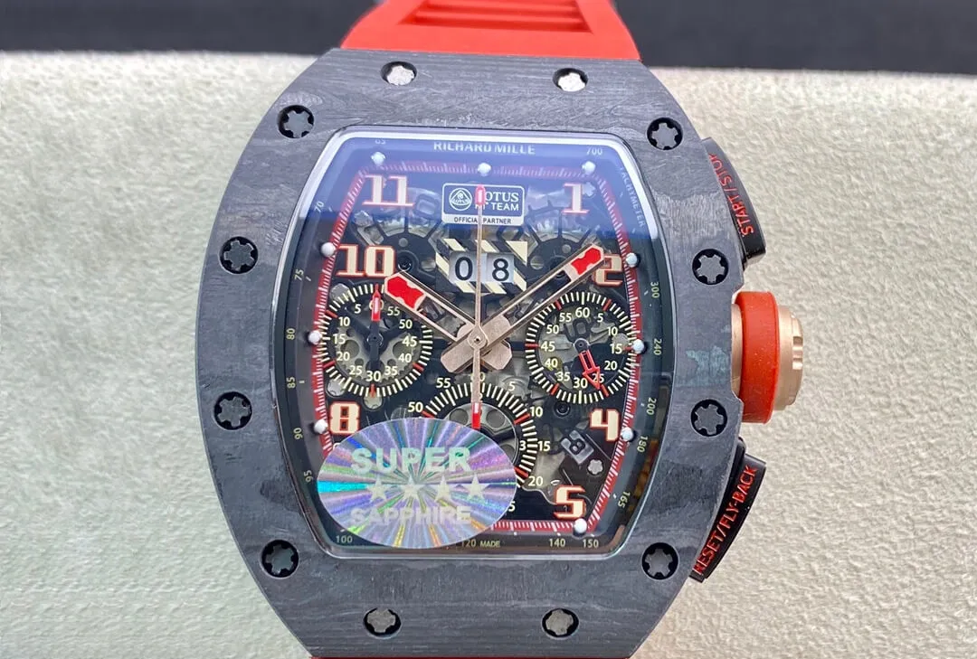 Richard Mille RM011 KV Factory 1:1 Best Edition Replica Watch V3 Red Strap