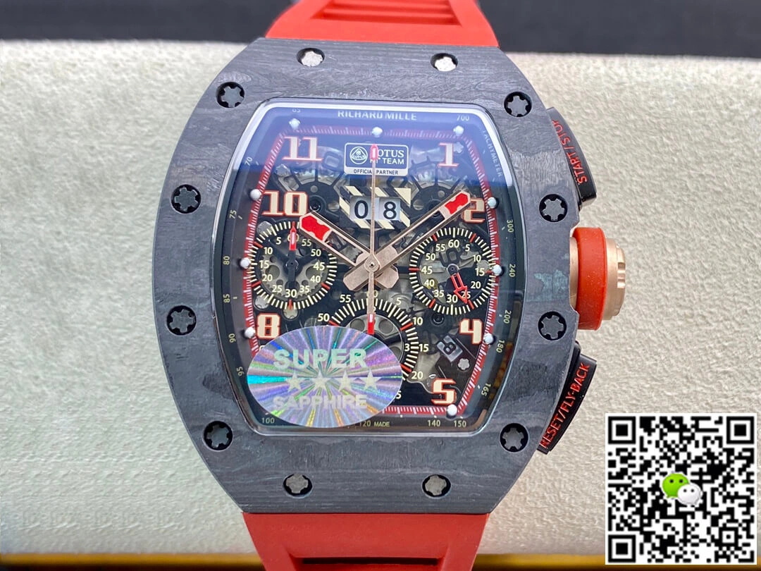 Richard Mille RM011 KV Factory 1:1 Best Edition Replica Watch V3 Red Strap