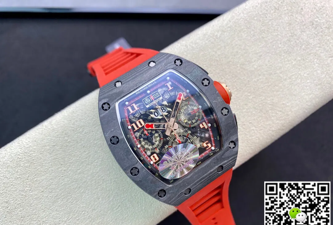 Richard Mille RM011 KV Factory 1:1 Best Edition Replica Watch V3 Red Strap