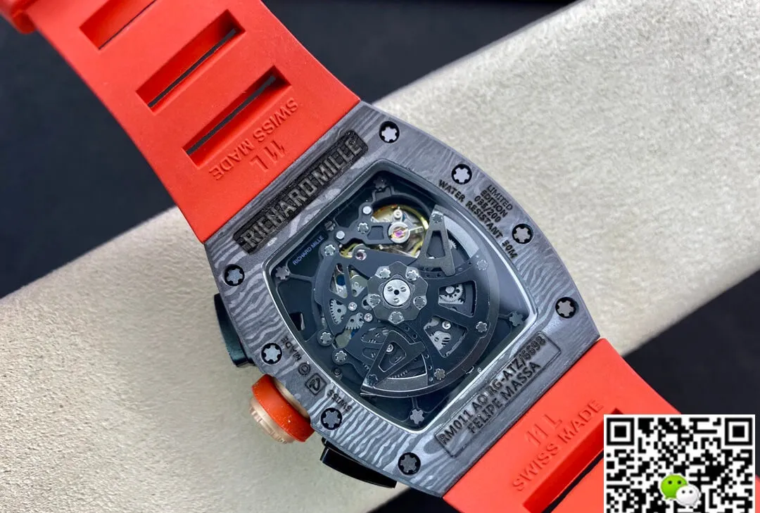 Richard Mille RM011 KV Factory 1:1 Best Edition Replica Watch V3 Red Strap
