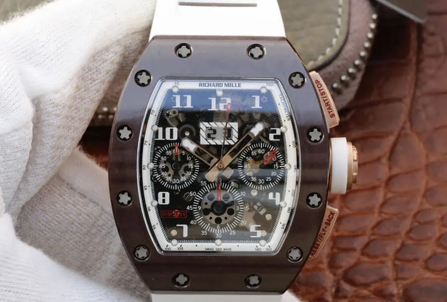 Richard Mille RM011 KV Factory 1:1 Best Edition Replica Watch White Strap