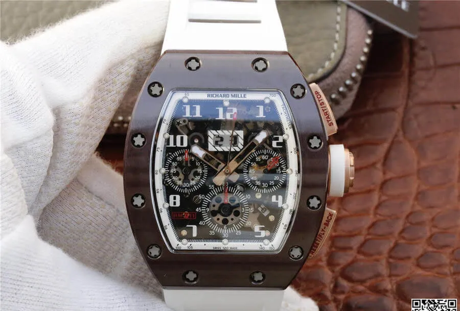 Richard Mille RM011 KV Factory 1:1 Best Edition Replica Watch White Strap