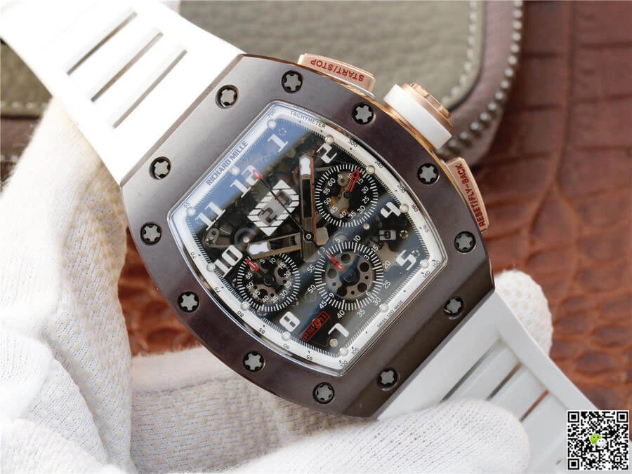 Richard Mille RM011 KV Factory 1:1 Best Edition Replica Watch White Strap