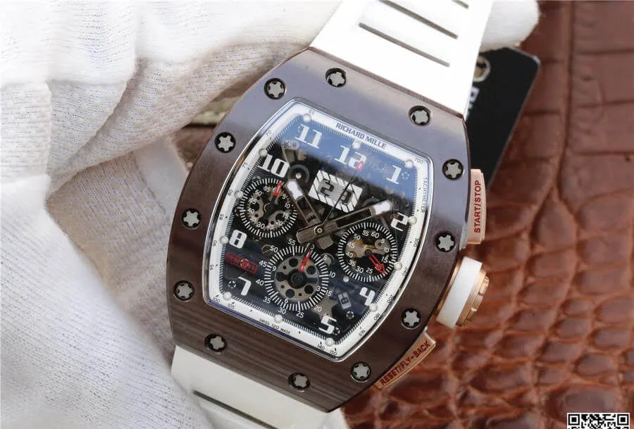 Richard Mille RM011 KV Factory 1:1 Best Edition Replica Watch White Strap