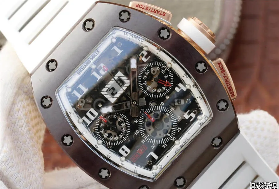 Richard Mille RM011 KV Factory 1:1 Best Edition Replica Watch White Strap
